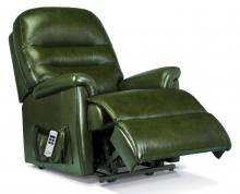 Sherborne Beaumont Petite Riser Recliner in Antique Green leather 