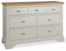 The Bentley Designs Hampstead Soft Grey & Pale Oak 3+4 Drawer Wide Chest