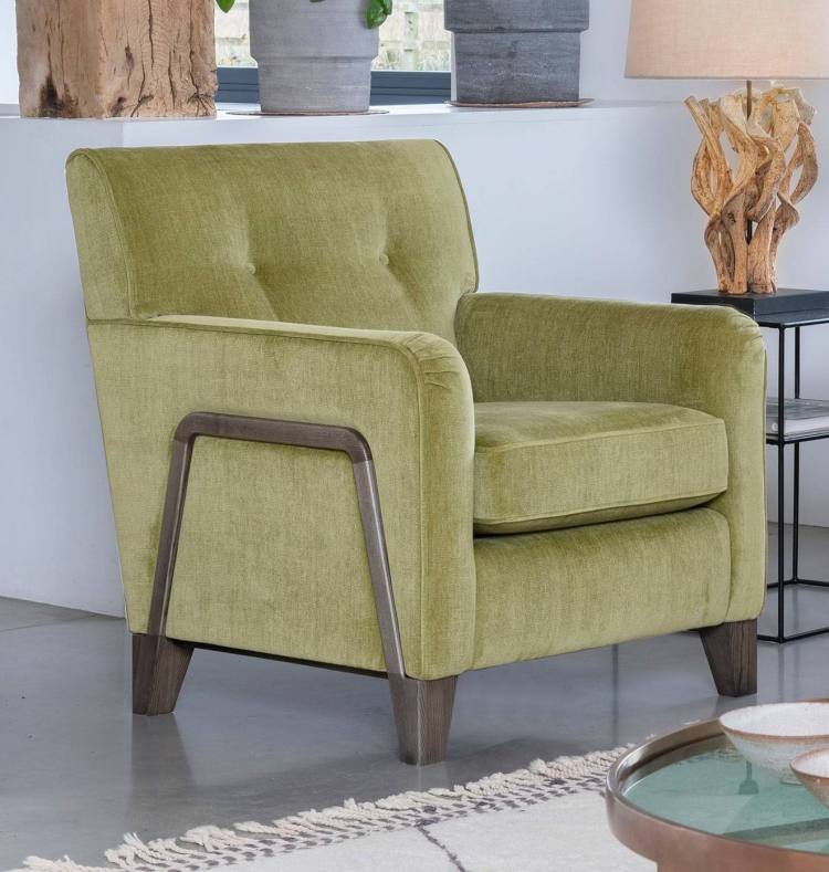 Aalto Accent chair shown in 3640 fabric with Antique Ash showood & legs 