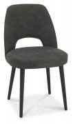 Bentley Designs Vintage Weathered Oak Upholstered Chair in Dark Grey