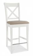 Bentley Designs Two Tone Upholstered Bar Stool - Ivory Bonded Leather