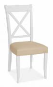Bentley Designs Two Tone X Back Chair - Ivory Bonded Leather