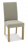 Bentley Designs - Parker Light Oak Square Back Dining Chair - Silver Grey (Pair)