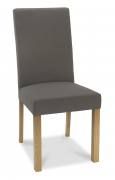 Bentley Designs - Parker Light Oak Square Back Dining Chair - Titanium (Pair)