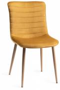 Bentley Designs Eriksen Mustard Velvet Fabric Chair with Grey Rustic Oak Effect Legs