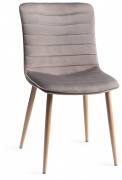 Bentley Designs Eriksen Grey Velvet Fabric Chairs with Grey Rustic Oak Effect Legs