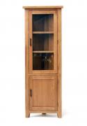 Oak corner display cabinet