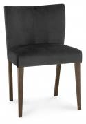 The Bentley Designs Turin Dark Oak Low Back Uph Chair in Gun Metal Velvet Fabric#