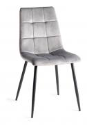 The Bentley Designs Mondrian Grey Velvet Fabric Chair with Sand Black Powder Coated Legs 