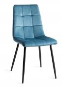 Bentley Designs Mondrian Petrol Blue Velvet Fabric Chair with Sand Black Powder Coated Legs 