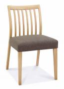 Bentley Designs - Bergen Oak Slatted Low Back Dining Chairs - Black Gold Fabric (Pair)