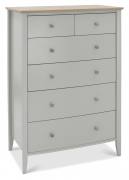 Whitby Scandi Oak & Warm Grey 4+2 Drawer Chest Angled View