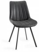 Fontana Dark Grey Faux suede dining chair 