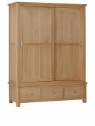 Farrington Oak Large Sliding Door Wardrobe 