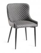 Bentley Designs Cezanne Dark Grey Faux Leather Chair with Sand Black Powder Coated Legs
