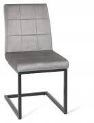 Bentley Designs Lewis Grey Velvet Fabric Chair with Sand Black Powder Coated Frame 