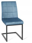 The Bentley Designs Lewis Petrol Blue Velvet Fabric Chair with Sand Black Powder Coated Frame 