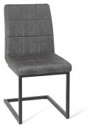 Bentley Designs Lewis Distressed Dark Grey Fabric Chair with Sand Black Powder Coated Frame 