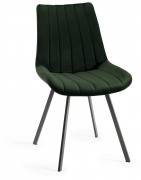 Bentley Designs Fontana Green Velvet Fabric Chairs with Grey Hand Brushing on Black Powder Coated Legs 