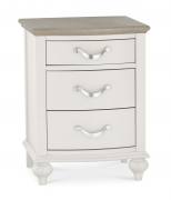 Bentley Designs - Montreux Grey Washed Oak & Soft Grey 3 Drawer Nightstand