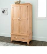 Seville Oak Double wardrobe with drawer 