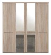 Pictured in Light Rustic Oak with 2 Mirrored doors and Chrome handles
