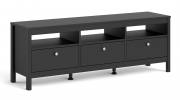 Madrid TV Unit with 3 Drawers finished in Matt Black