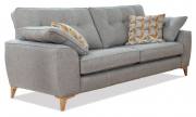 Fabric 9348 with large scatter cushions in 9093 and Light Oak legs