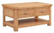 Bakewell Oak Coffee Table with 2 Drawers