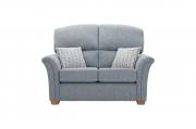Ideal Upholstery Buckingham 2 Seater Sofa in Ferrara Carolina with Florence Sky Scatter Cushions