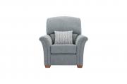 Ideal Upholstery Buckingham Chair in Ferrara Carolina and Florence Sky Cushions