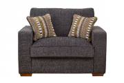 Barley Graphite with Picasso Stripe Beige scatter cushions