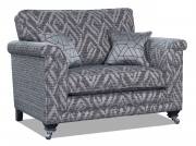 Fabric 8155 with small scatter cushions in 8015 and Ebony Chrome Castor (FM2) legs