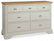 The Bentley Designs Hampstead Soft Grey & Pale Oak 3+4 Drawer Wide Chest