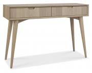 Bentley Designs Dansk Scandi Oak Console Table with Drawers Angled View