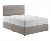 Relyon Orthosleep 800 Divan Bed shown with a Contour headboard (sold separately) on a standard 2+2 drawer base in Boulevard Stone fabric