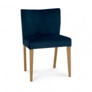 Bentley Designs - Turin Low Back Upholstered Dining Chairs (Pair) - Dark Blue Velvet
