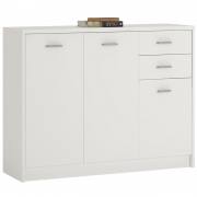 4 You 3 Door 2 Drawer Wide Cupboard in Pearl White