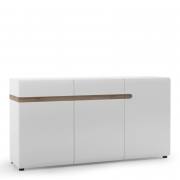 Chelsea Living 2 Drawer 3 Door Sideboard in White with an Truffle Oak Trim