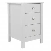 Florence 3 Drawer Bedside in White