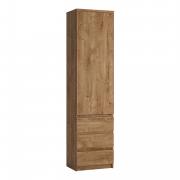 Fribo Tall Narrow 1 Door 3 Drawer Cupboard Golden Ribbeck Oak
