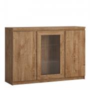 Fribo 3 Door Sideboard (Glazed Centre) Golden Ribbeck Oak