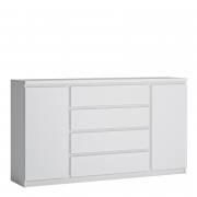 Fribo 2 Door 4 Drawer Wide Sideboard Alpine White