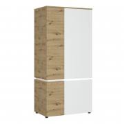 Luci 4 Door Wardrobe (including LED lighting) in White and Oak
