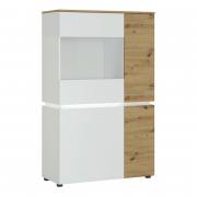 Luci 4 Door Low Display Cabinet (including LED lighting) in White and Oak
