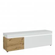 Luci 1 Door 2 Drawer 180cm Wide TV Unit (including LED lighting) in White and Oak