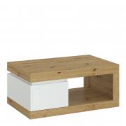 Luci 1 Drawer Coffee Table in White and Oak