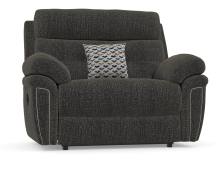 Snuggler love seat shown in Emporium Black fabric 