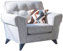 Alstons Nevada standard chair in fabric 4819, scatter in 4227, black ash legs