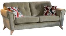 Alstons Nevada 3 seater sofa shown in 4629, scatters in 4224, weathered ash legs